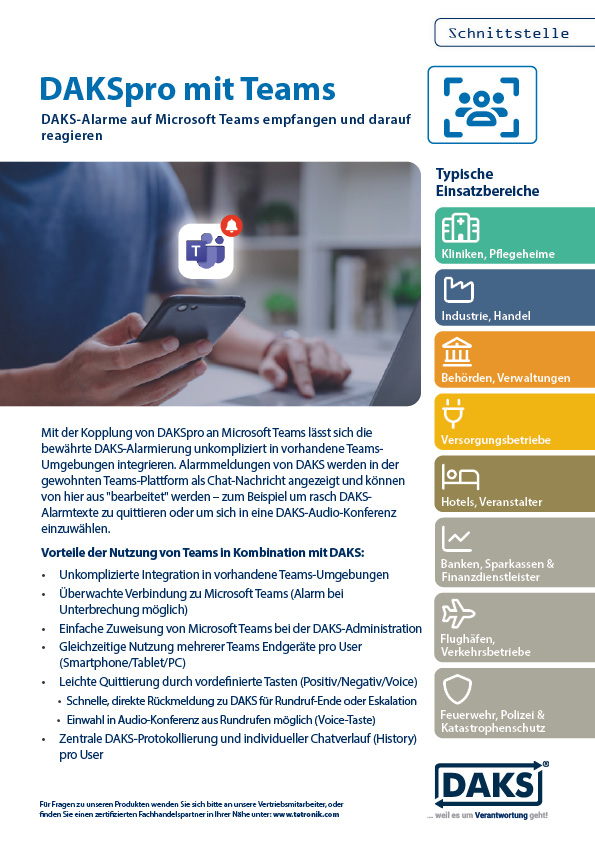 DAKSpro mit Teams Produktinfo